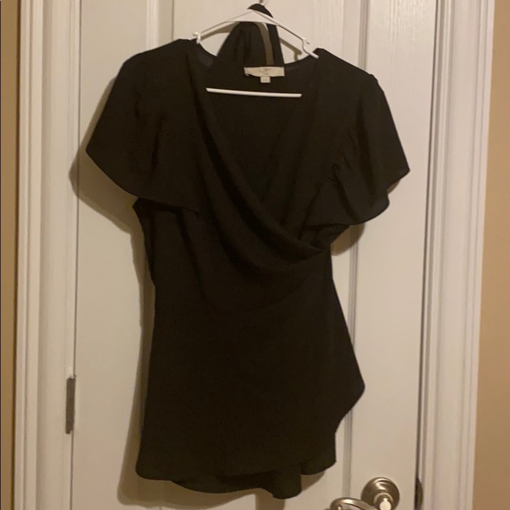Loft wrap peplum blouse